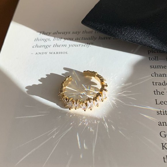 Gold Baguette Adjustable Ring - Picture 3 of 6